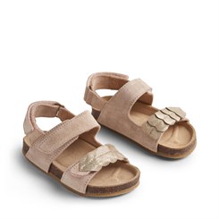 Wheat Cork Open Toe Clara sandal - Beige Rose